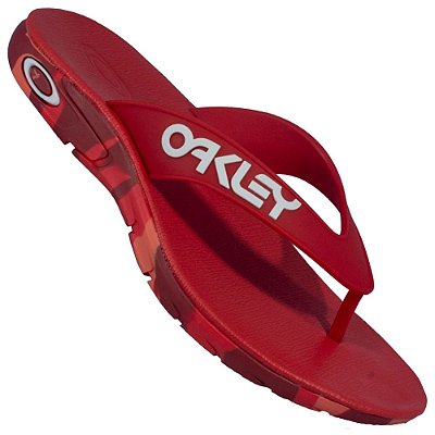 Chinelo Oakley Rest Mark II Camo Masculino Vermelho