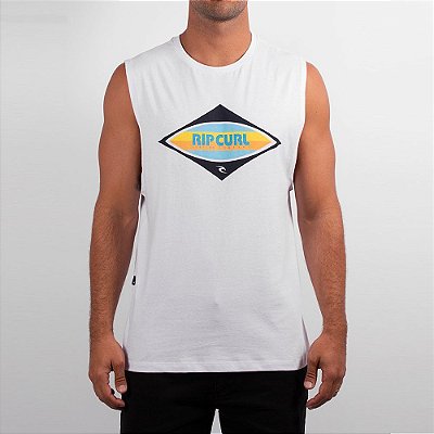 Regata Rip Curl Surf Revival Decal Muscle Masculina Branco