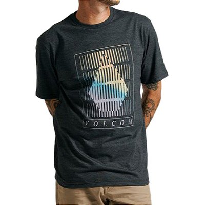 Camiseta Volcom Apart Masculina Preto Mescla