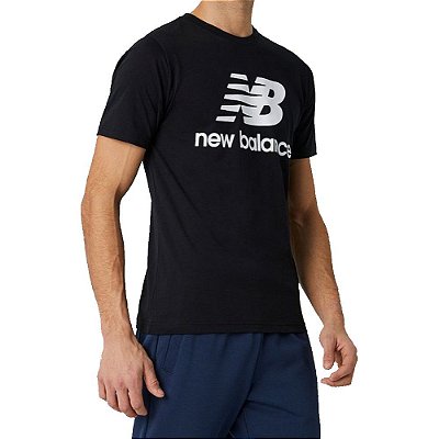 Camiseta New Balance Essentials Logo Masculina Preto