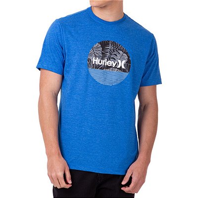 Camiseta Hurley Circle Masculina Azul Mescla