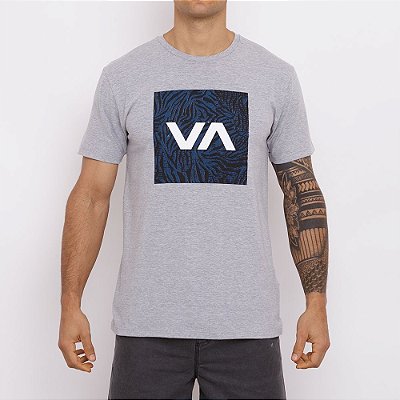 Camiseta RVCA VA Box Fill III Masculina Cinza Mescla