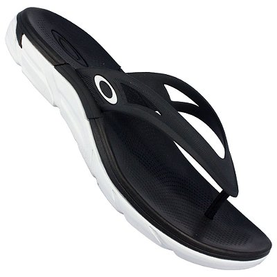 Chinelo Oakley Rest II Masculino Preto/Branco