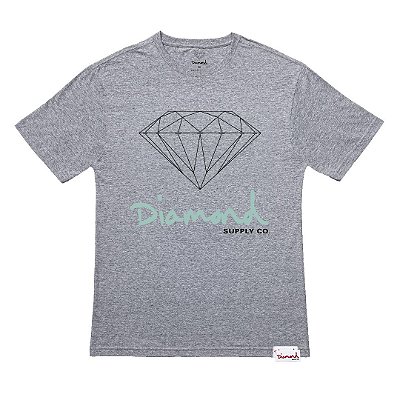 Camiseta Diamond OG Sign Oversize Masculina Cinza