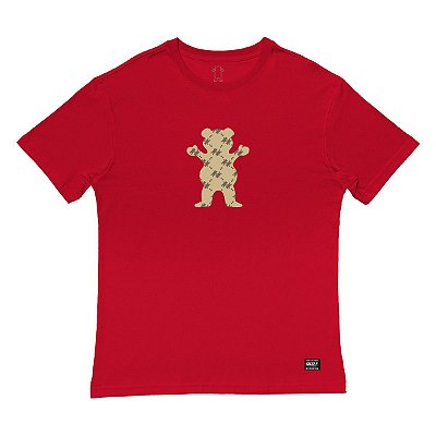 Camiseta Grizzly Lap Of Luxury Bear SS Masculina Vermelho