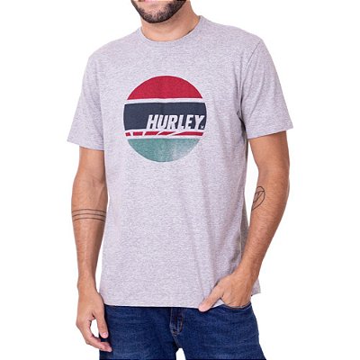 Camiseta Hurley Concrect Circle Masculina Cinza Mescla