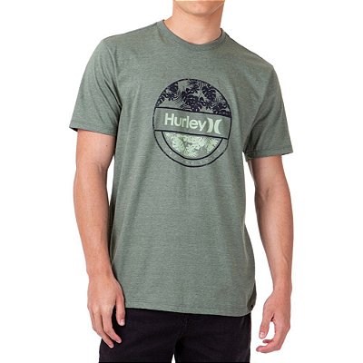 Camiseta Hurley Foliage Masculina Verde Mescla