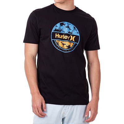 Camiseta Hurley Foliage Masculina Preto