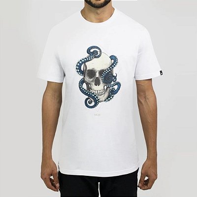 Camiseta MCD Skull Octopus Masculina Branco