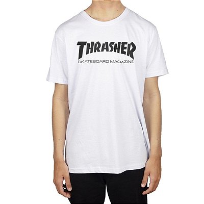 Camiseta Thrasher Skate Mag Logo Masculina Branco