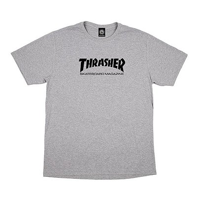 Camiseta Thrasher Skate Mag Logo Masculina Cinza Mescla