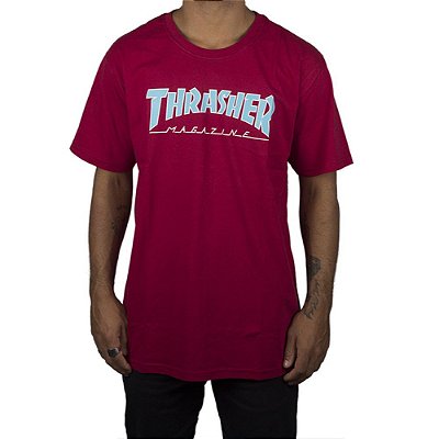 Camiseta Thrasher Outlined Masculina Vermelho Escuro