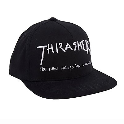 Boné Thrasher Aba Reta Snapback New Religion Preto