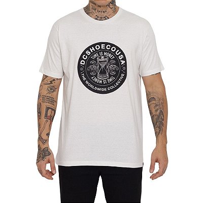 Camiseta DC Shoes Time Is Money Masculina Off White
