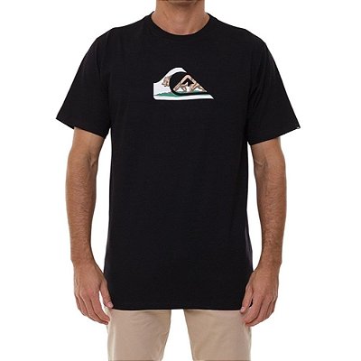 Camiseta Quiksilver CA Logo Plus Size Masculina Preto