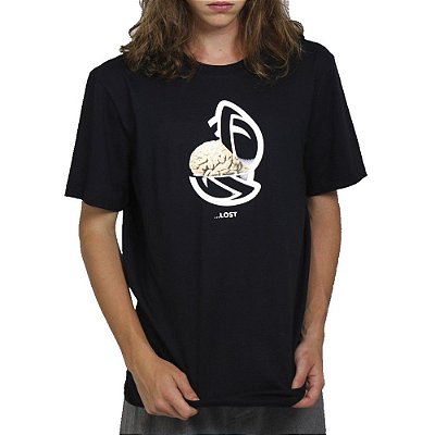 Camiseta Lost Saturn Brain Oversize Masculina Preto