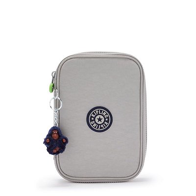 Estojo Kipling 100 Pens Playful Grey Cinza