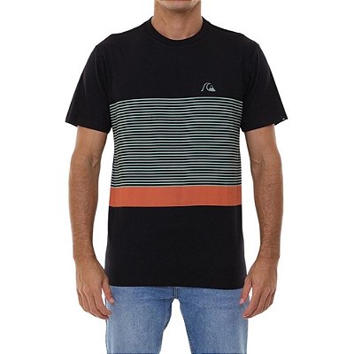 Camiseta Quiksilver Tijuana Stripe Masculina Preto