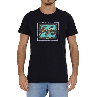 Camiseta Billabong Crayon Wave III Masculina Preto