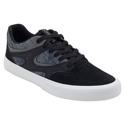 DC Sapato de skate casual masculino Pure Low Top, Preto/Preto