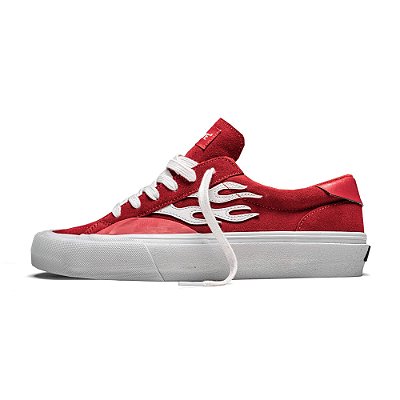 Tênis Straye Logan Flame Red White Suede Masculino Vermelho