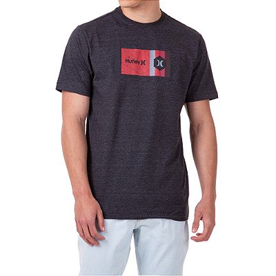 Camiseta Hurley Texture Masculina Preto Mescla