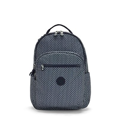 Mochila Kipling Seoul Triangle Blue Estampada