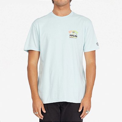 Camiseta Billabong Pipeline Poster Masculina Azul Claro