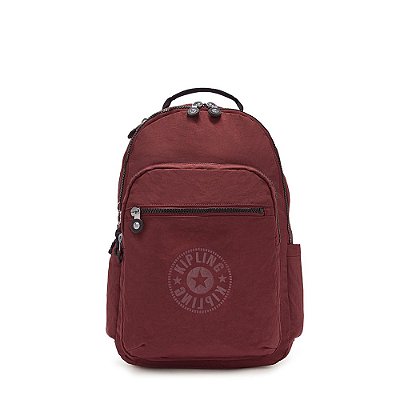 Mochila Kipling Seoul Maroon Black Marrom