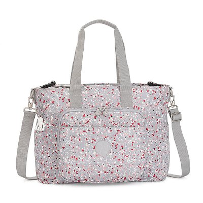 Bolsa Kipling Miri Speckled Estampada Cinza