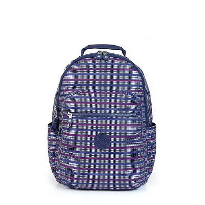 Mochila Kipling Seoul Blue Geo Print Estampado