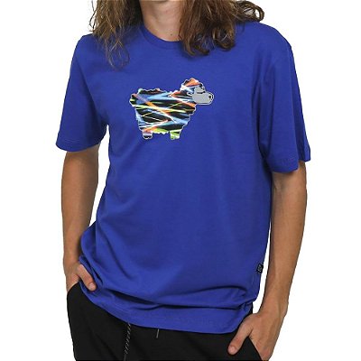 Camiseta Lost Sheep Lasers Masculina Azul