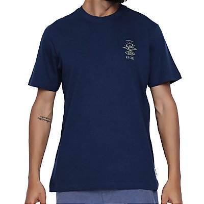 Camiseta Rip Curl Search Essential Masculina Azul Marinho