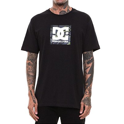 Camiseta DC Shoes DC Square Star Fill Camo Masculina Preto