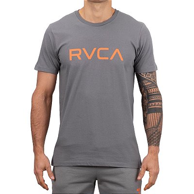 Camiseta RVCA Big RVCA Masculina Cinza Escuro