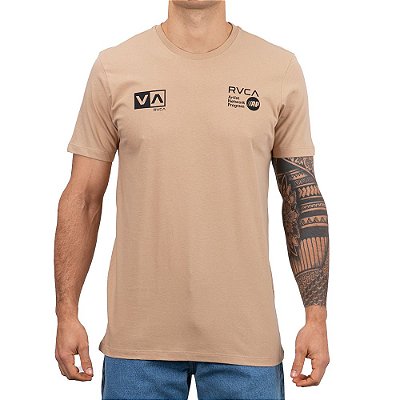 Camiseta RVCA Branded II Masculina Bege