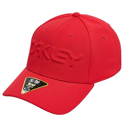 Boné Oakley Aba Curva 6 Panel Stretch Hat Embossed Vermelho