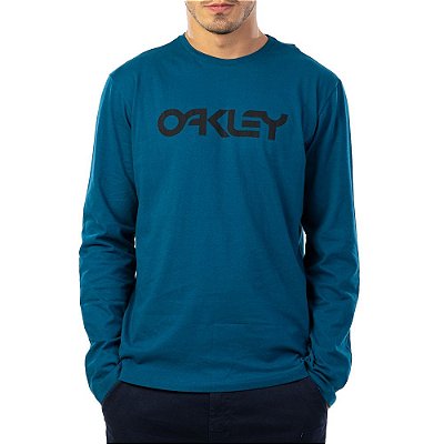 Camiseta Oakley Mark II Manga Longa Masculina Azul Marinho
