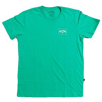 Camiseta Billabong Stacked Arch Masculina Verde Mescla