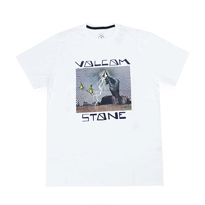 Camiseta Volcom Slim Stone Strike Masculina Branco