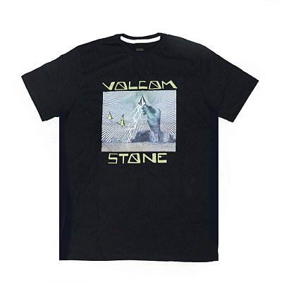 Camiseta Volcom Slim Stone Strike Masculina Preto