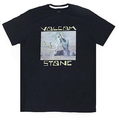 Camiseta Volcom Slim Stone Strike Masculina Azul Marinho