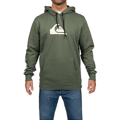 Moletom Quiksilver Canguru Comp Logo Masculino Verde Escuro