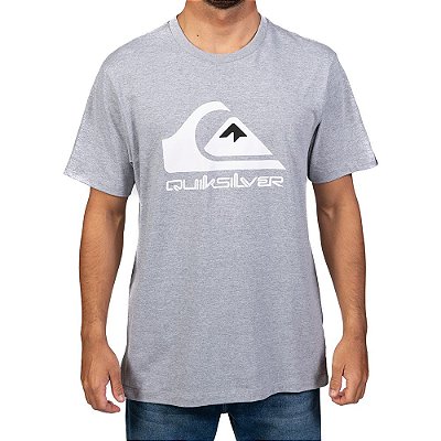 Camiseta Quiksilver Full Logo Masculina Cinza Mescla