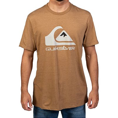 Camiseta Quiksilver Full Logo Masculina Marrom Mescla