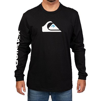 Camiseta Quiksilver Manga Longa Comp Logo Masculina Preto