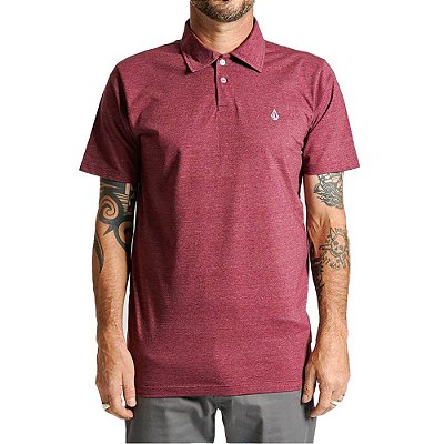 Camisa Polo Volcom Corporate Masculina Vinho Mescla