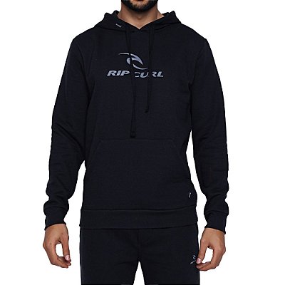 Moletom Rip Curl Canguru Icon Hood Plus Size Masculino Preto