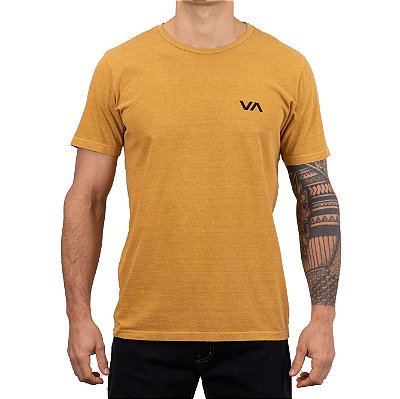 Camiseta RVCA VA Pigment Masculina Amarelo
