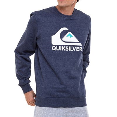Moletom Quiksilver Careca Full Logo Masculino Azul Marinho